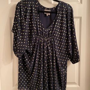 Aryn K Navy with Gold Dots